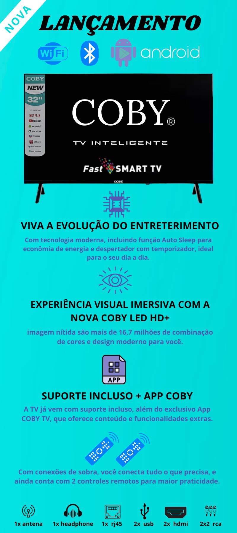tv coby 32 polegadas